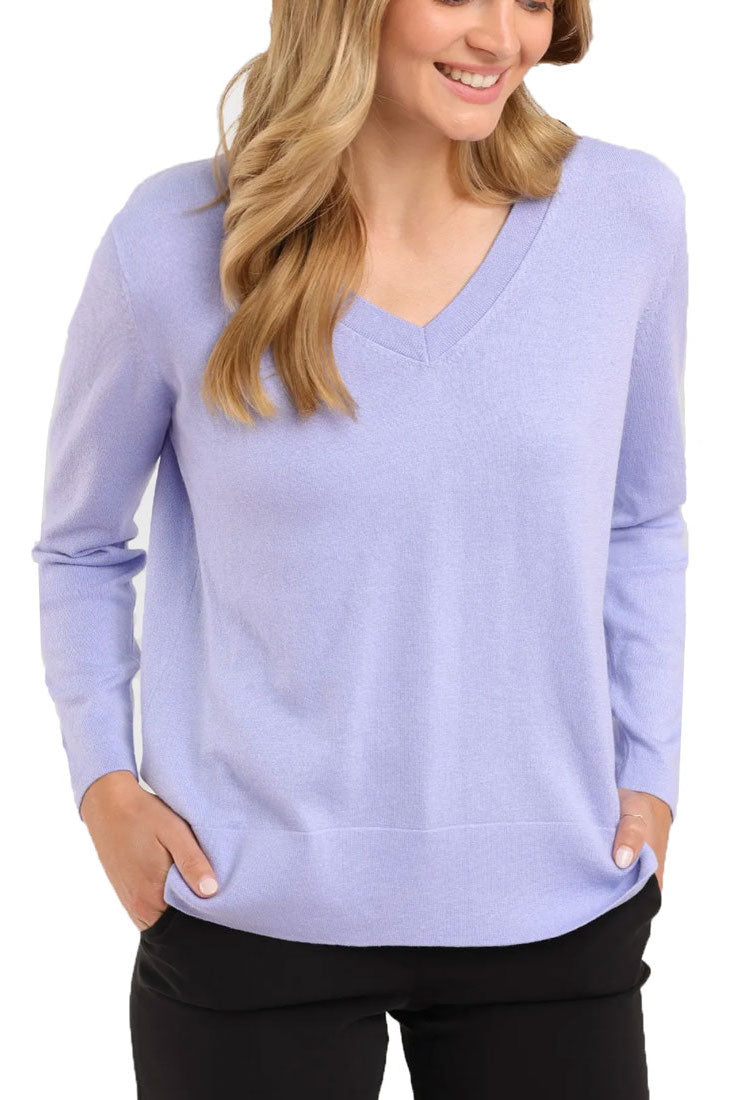 Alashan WEST PALM V Neck Cotton Cashmere Sweater
