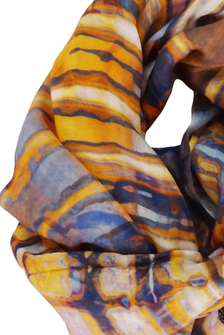 Alisha D sunset print scarf close up