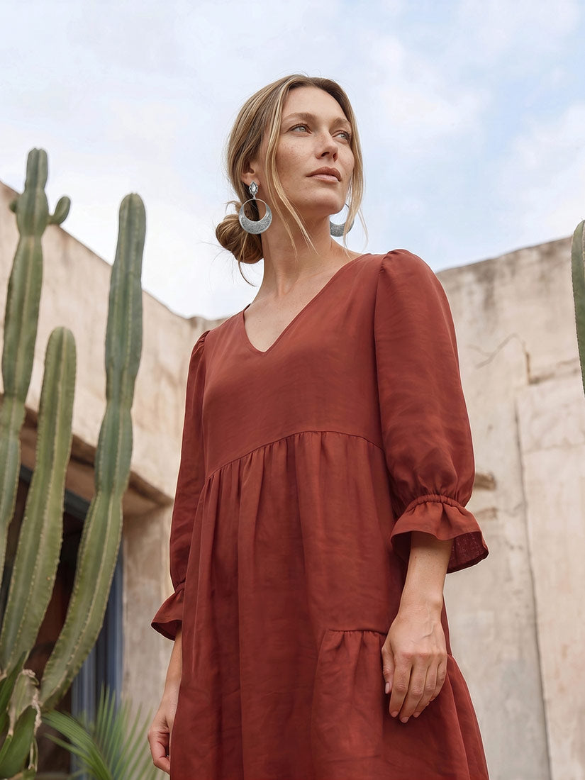 ALTAIR Linen Midi Dress