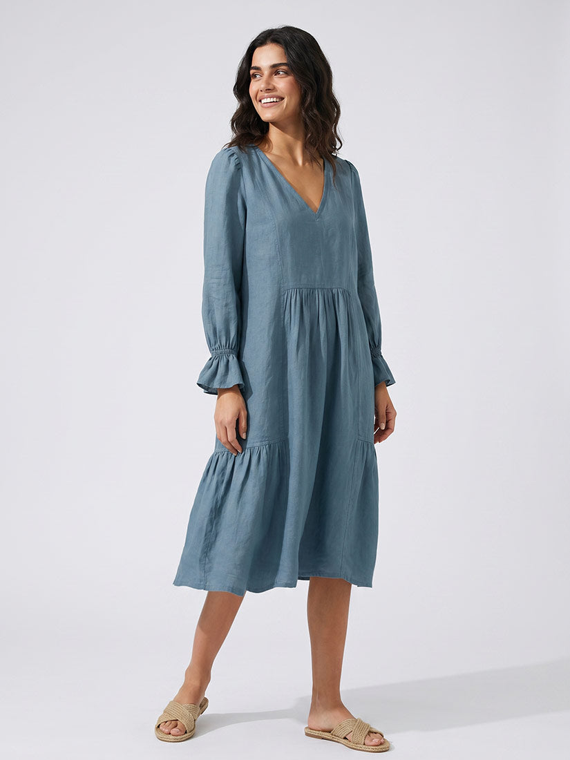 altair linen dress in seasalt from anoca line by get dressed collective
