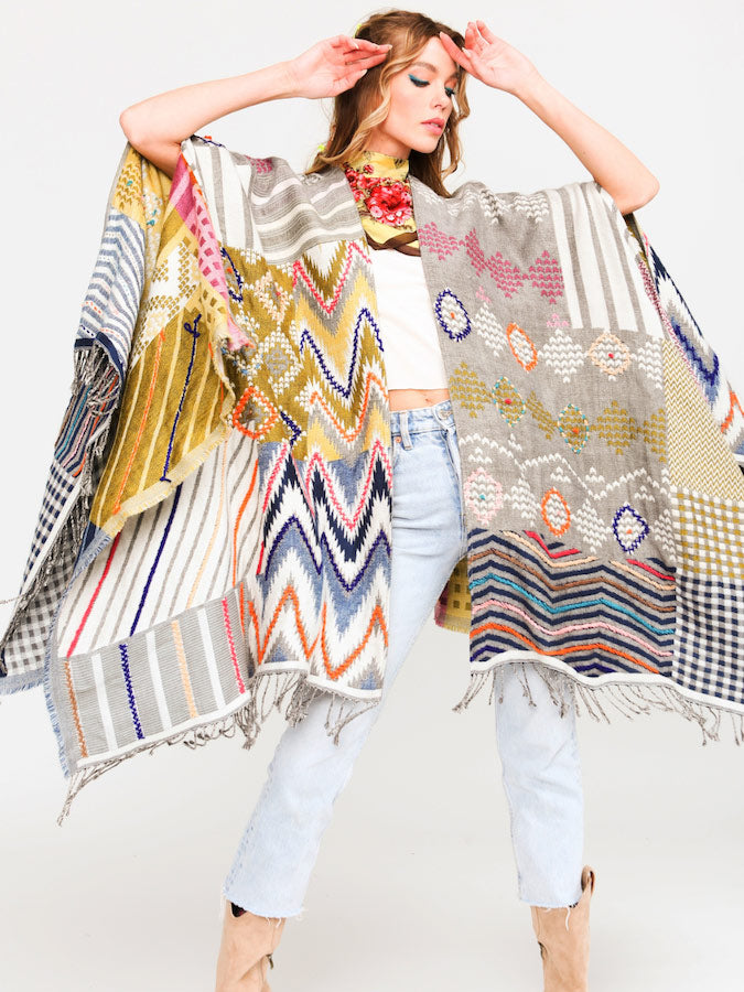 Aratta SNOW WHITE Reversible Poncho