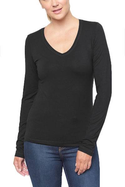 Beate Heymann EVERGREEN Basic V Neck Tee LS