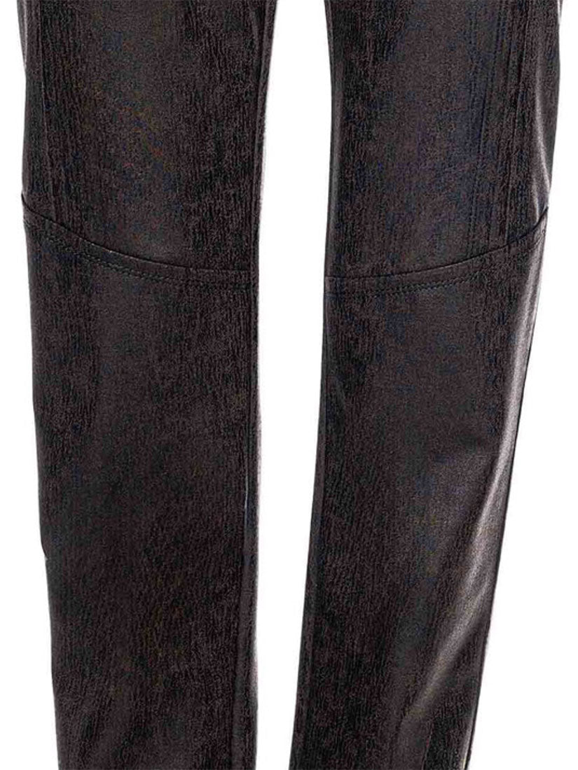 OLTEN Vintage Leather Look Slim Pant