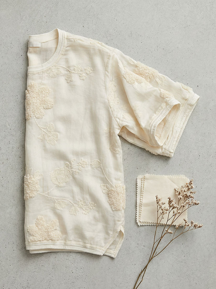 LA FLEUR Embroidered Organza Tee