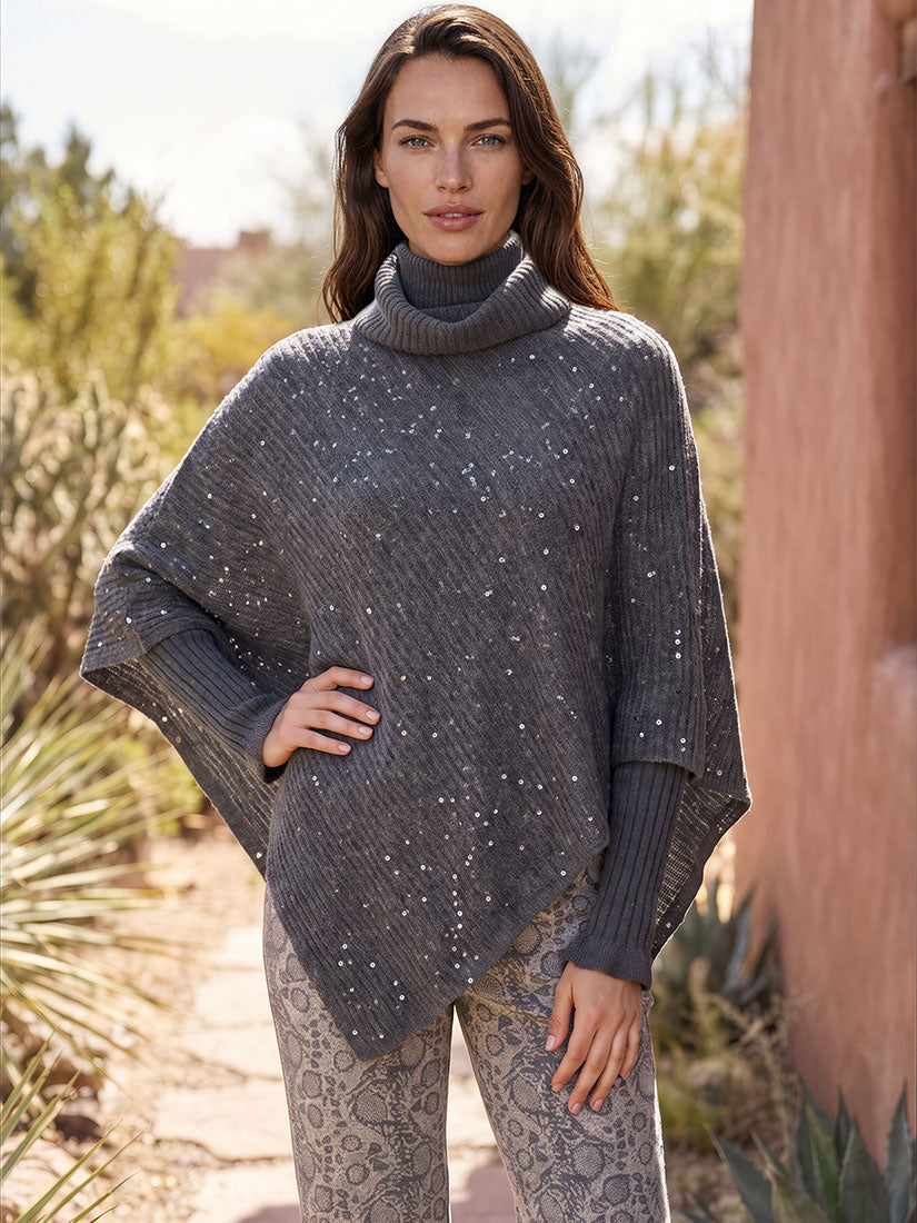TOBAJ Sequin poncho