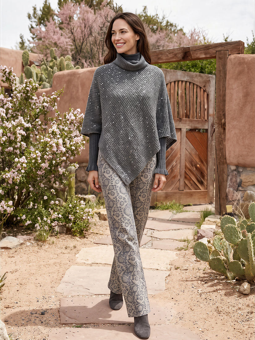 TOBAJ Sequin poncho