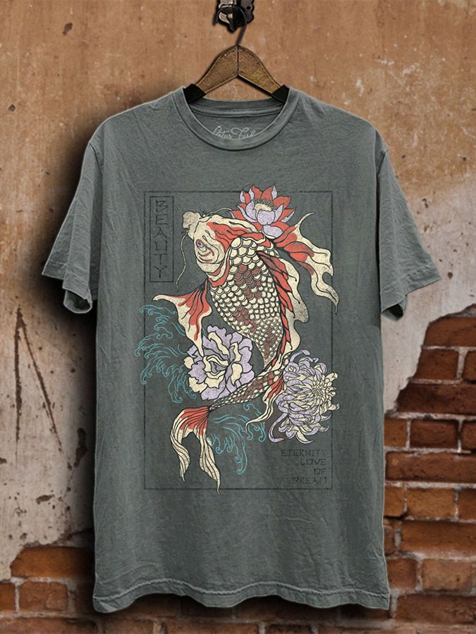 GDC koi flower graphic tee flat