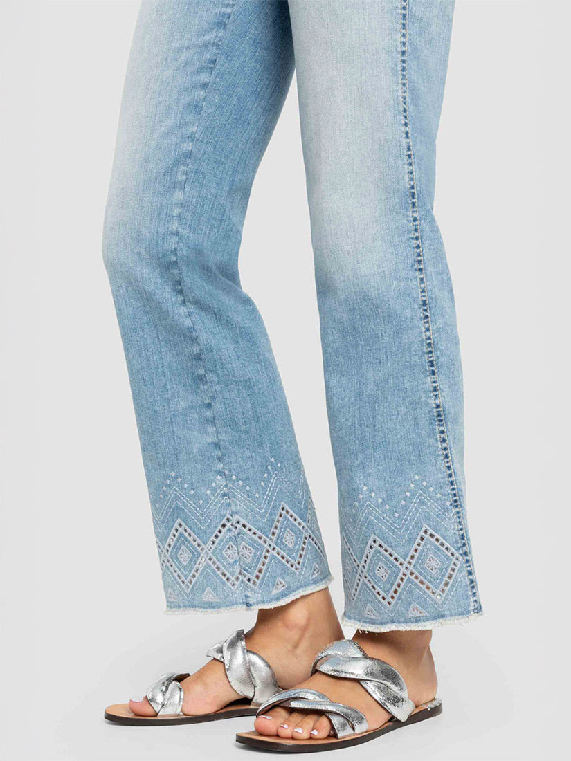 cambio francesca denim eyelet jean