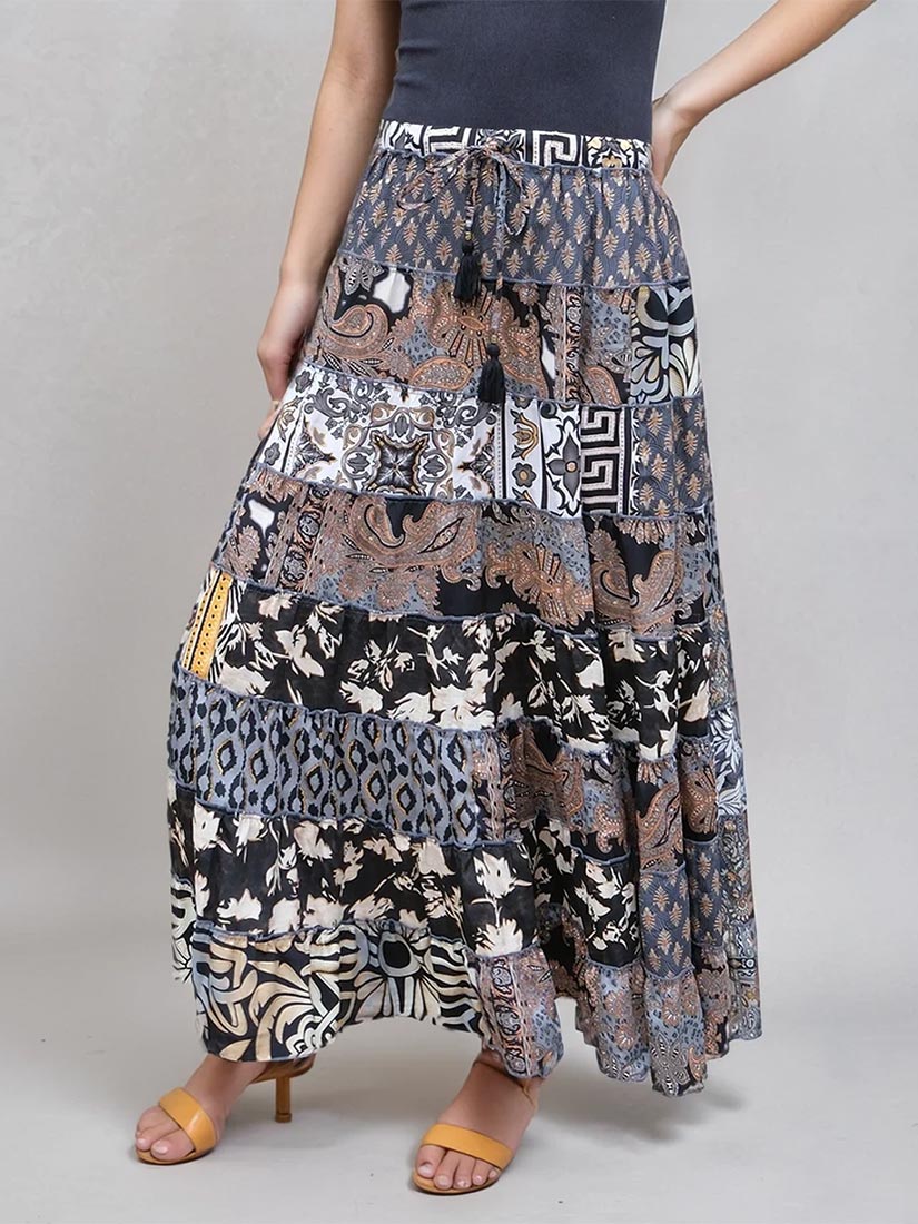 cienna designs stevie patchwork maxi black mix