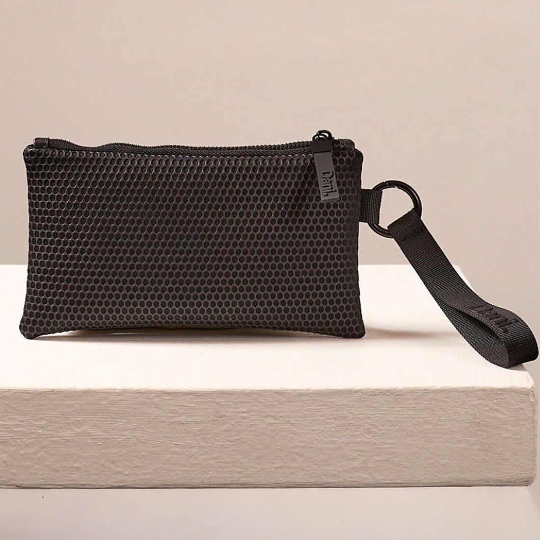 daniella lehavi bonie case vegan clutch black close up