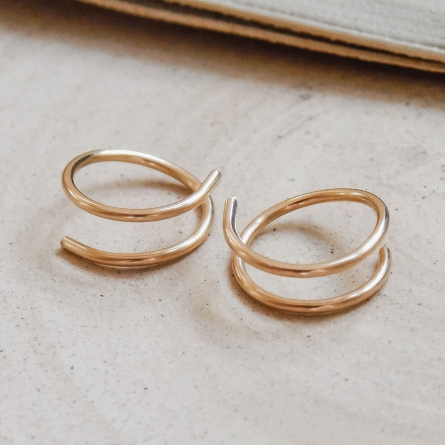 huggie double hoop earring 14Kgold filled