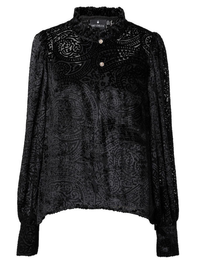 Emily Lovelock EVANNA Burnout Blouse Black