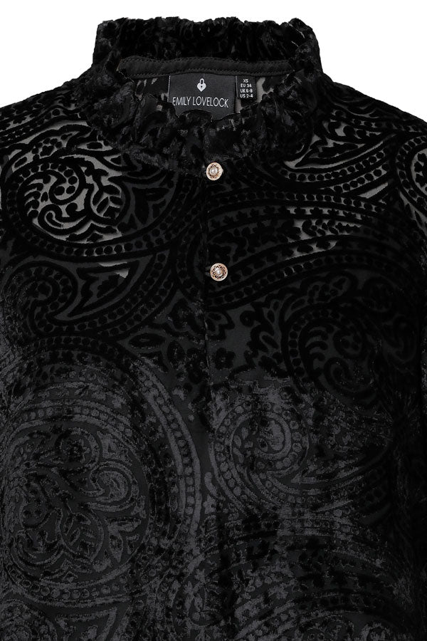 Emily Lovelock EVANNA Burnout Blouse Black