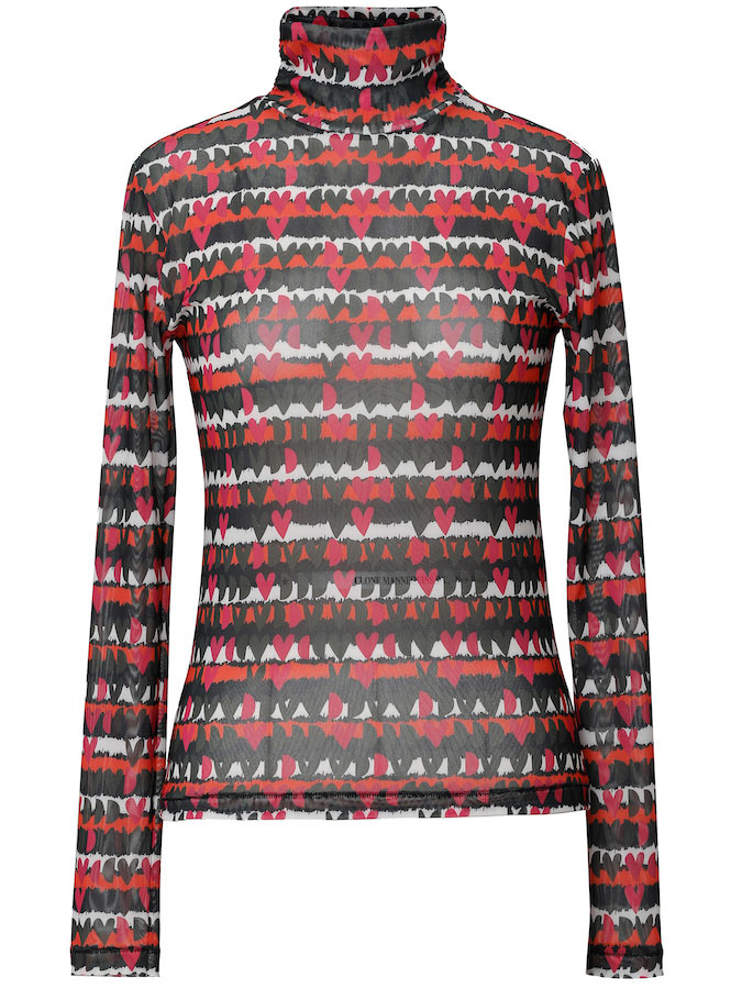 emily lovelock miri mesh tee pink hearts print
