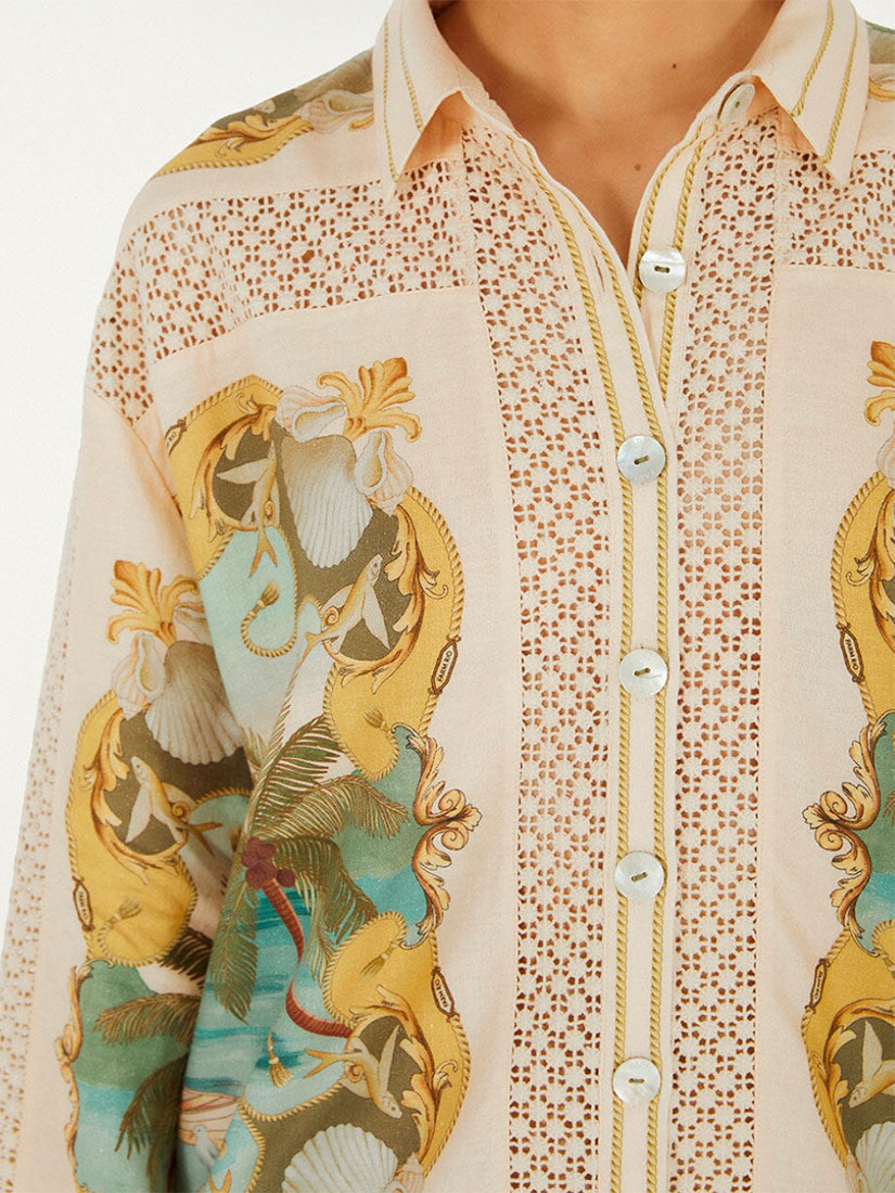ROYAL SEA Crochet Euroflax Shirt