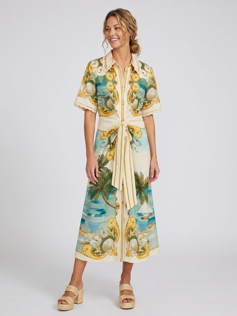 farm rio royal sea midi dress studio