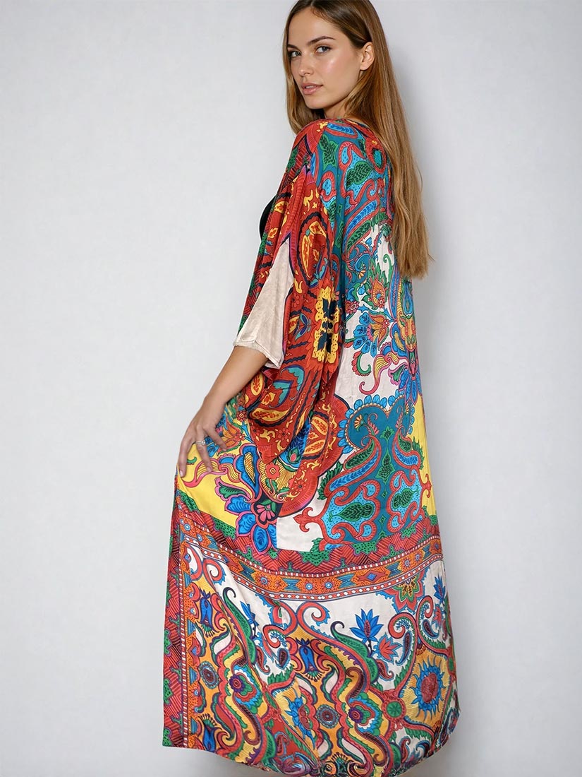 WILD HEART Mixed Print Kimono