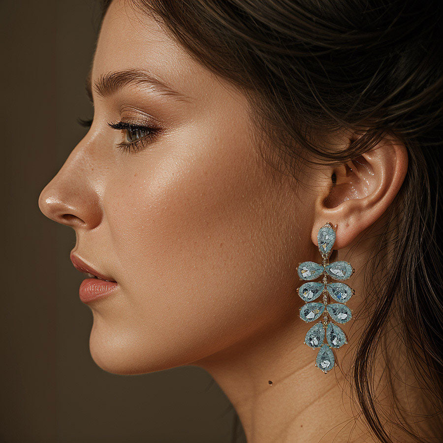 ambre cubic ziconia chandalier earrings get dressed collective eye candy LA