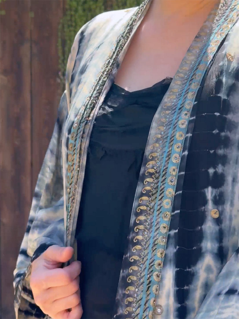 ARABESQUE Vintage Silk Tie Dye Kimono