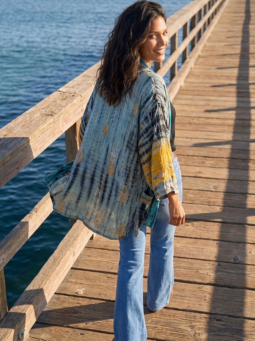 BEACH DAY Vintage Silk Kimono