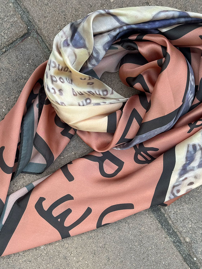 Burn your own brand wild rag silk scarf bandana rarebird