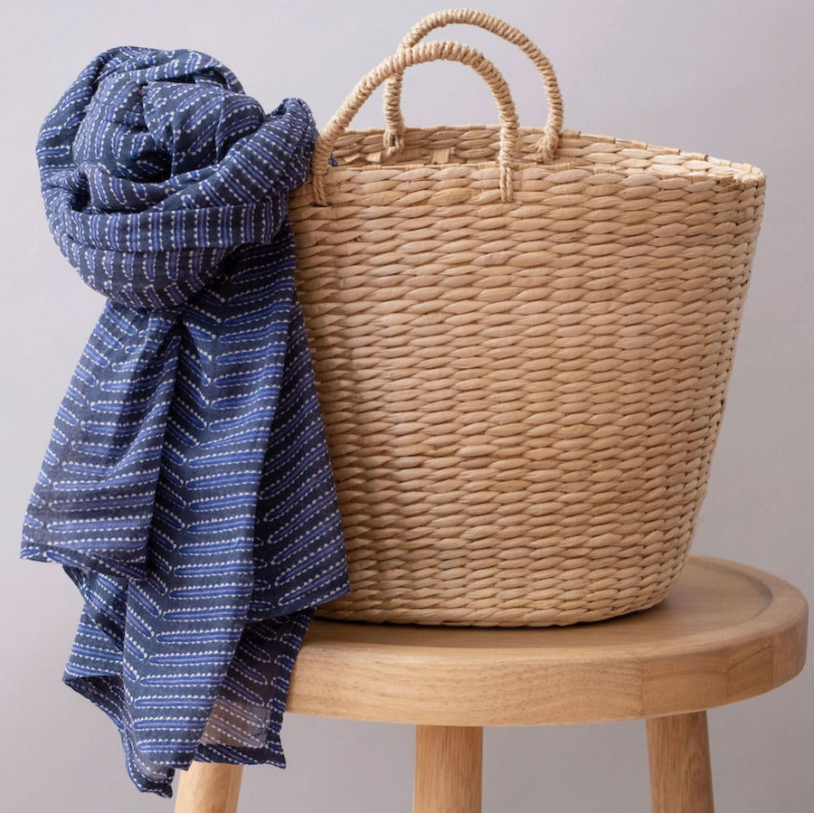 GDCollective CASPER Navy Block Print Scarf Pareo