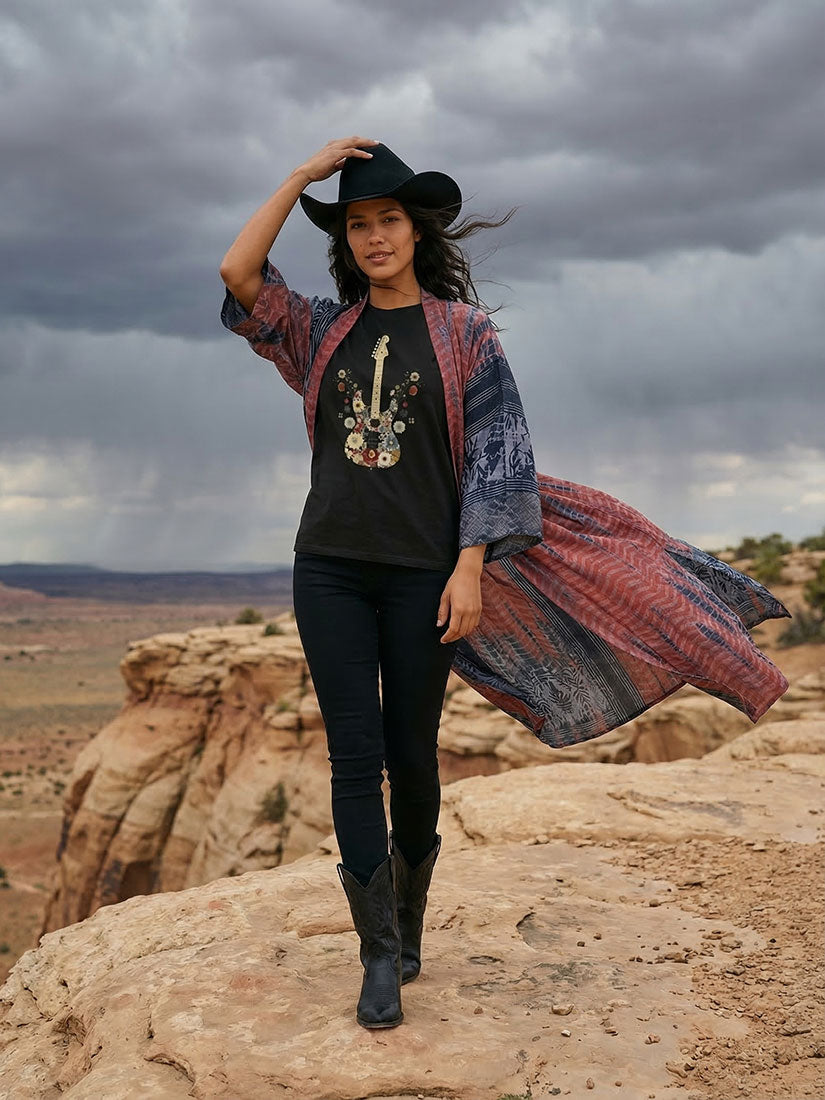 desert storm vintage tie dye silk kimono new mexico from get dressed collective
