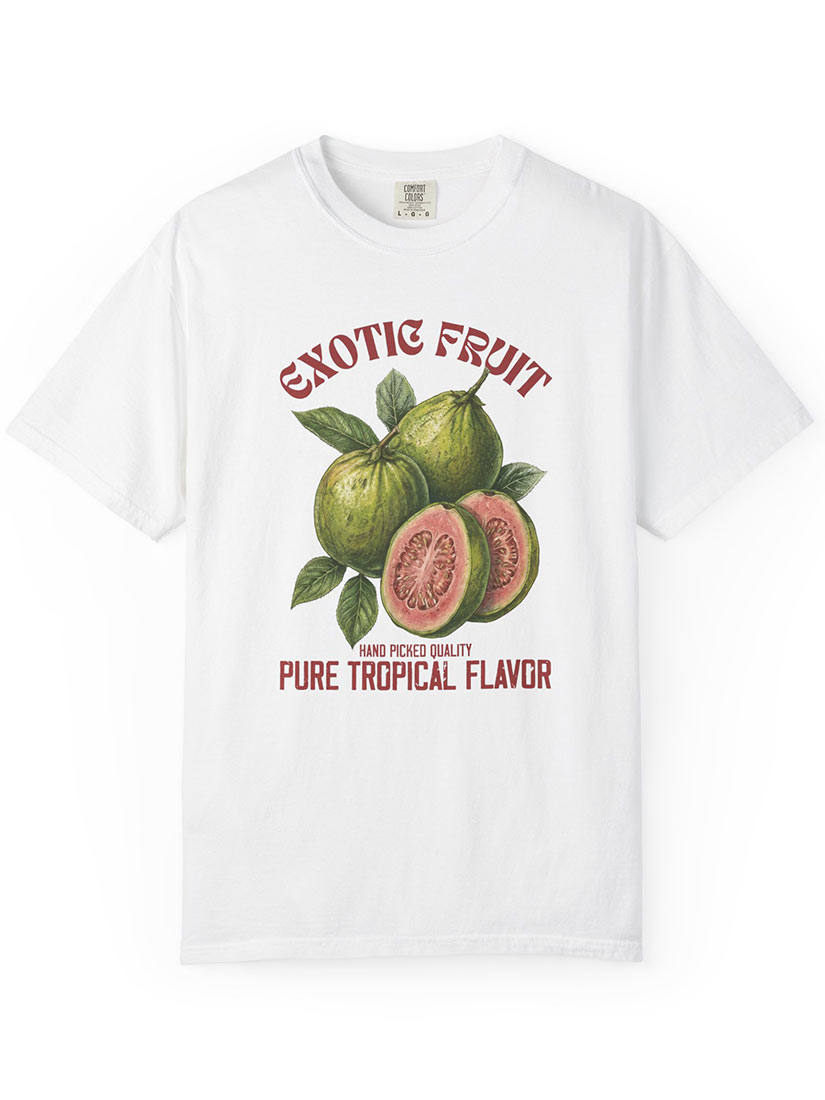 exotic fruit graphic tee with botaical guava from Get Dressed Collective flat