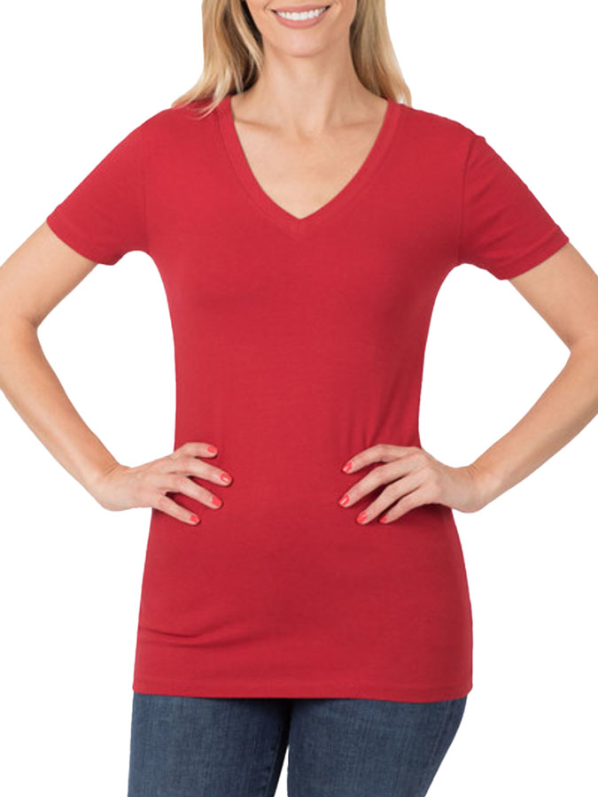 fave tee from get dressed collective cotton spandex red