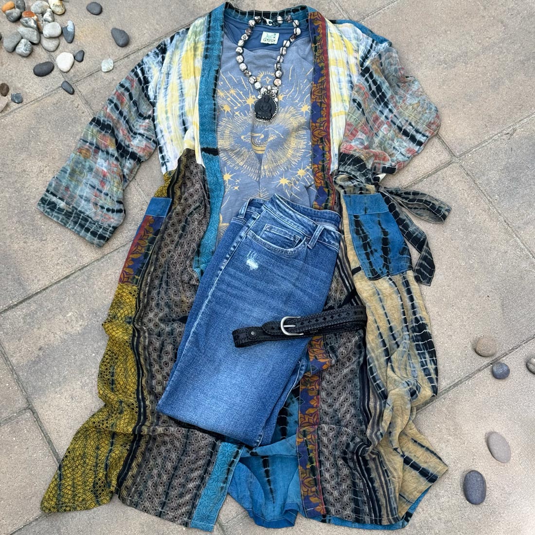 moondance tee evil eye from jaded gypsy + fusion kimono
