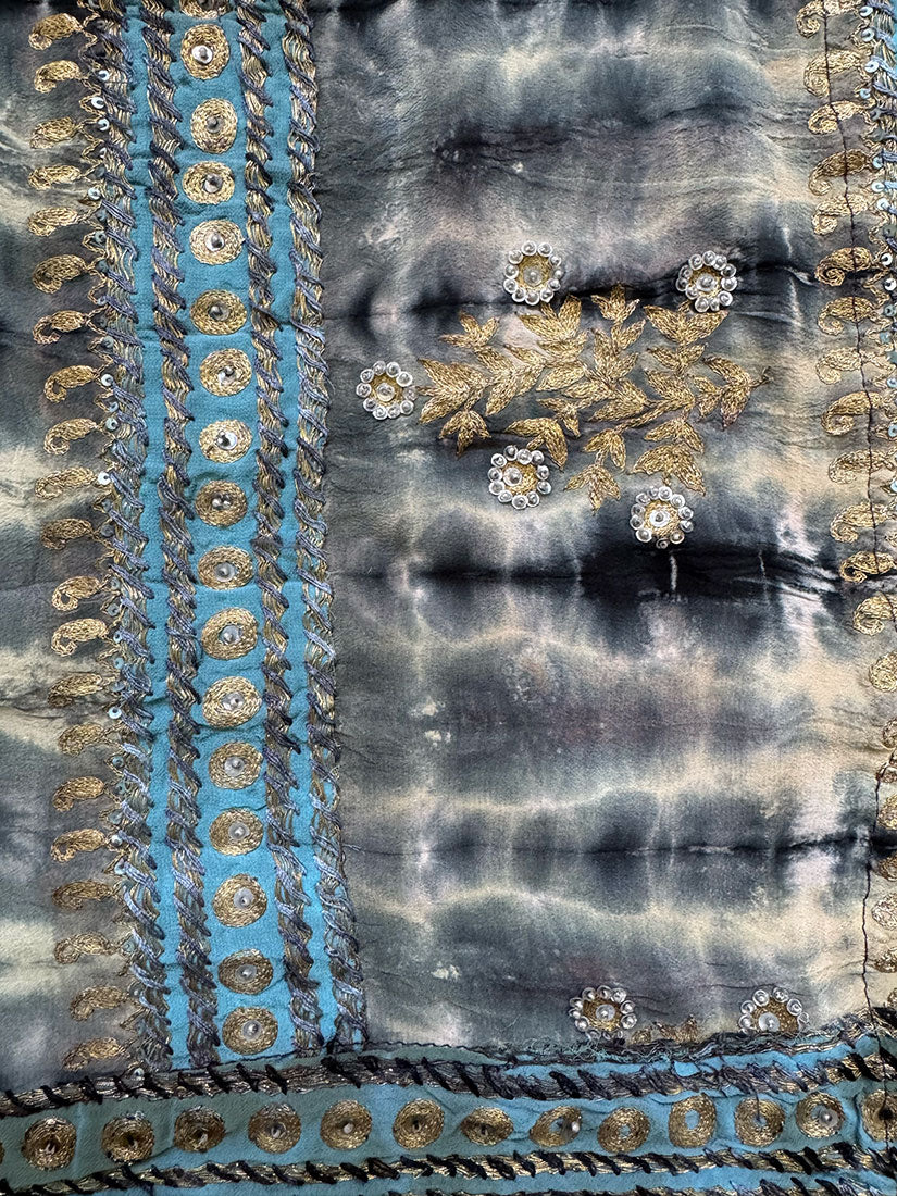 arabesques tie dye vintage silk kimono detail get dressed collective