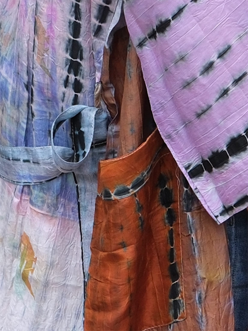 lavender mist vintage silk tie dye kimono get dressed collective close up pattern