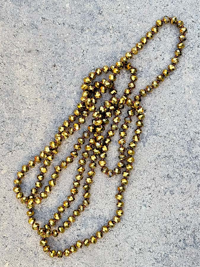 liquid crystals long layering necklace in gold get dressed collective