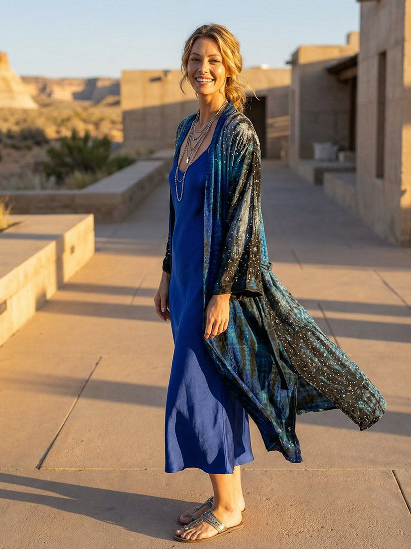 MANY STARS Vintage Silk Kimono