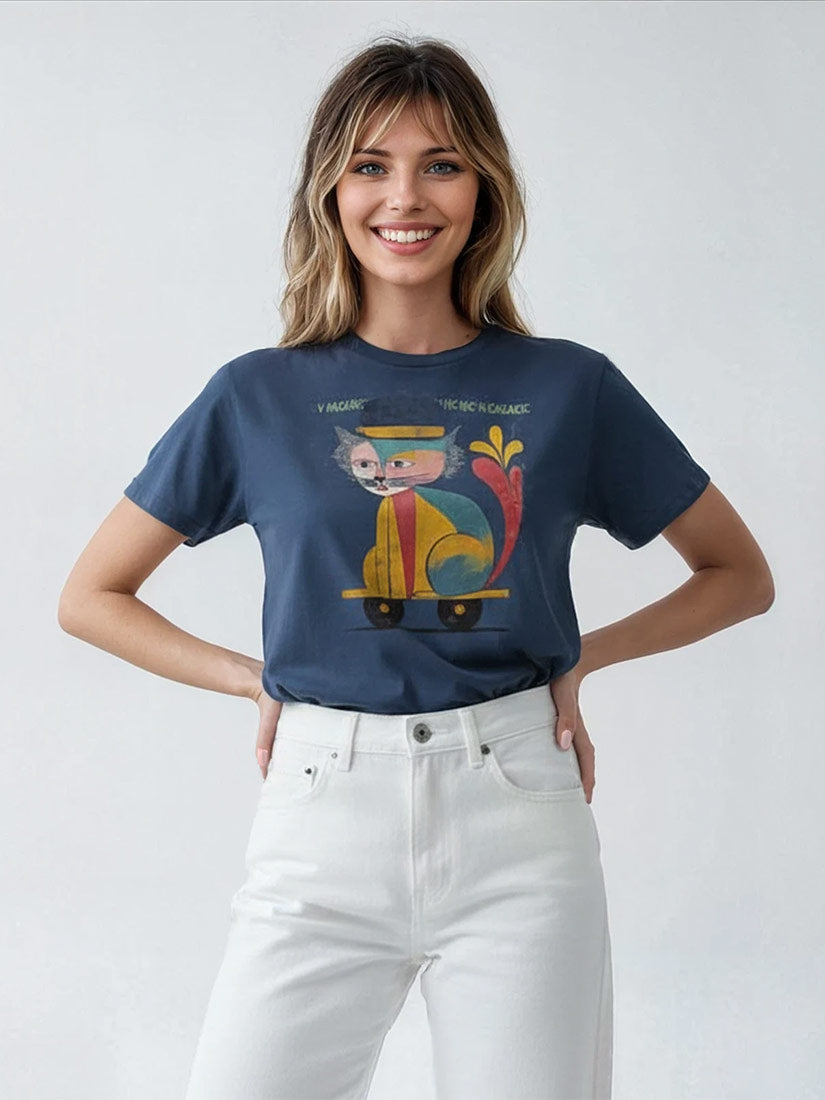 mr.cat retro graphic tee get dressed collective blue