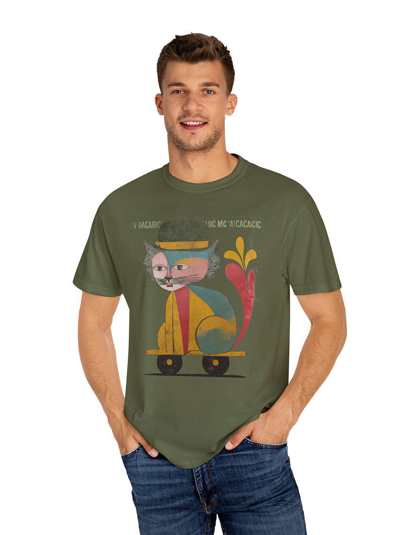 mr.cat retro graphic tee get dressed collective green