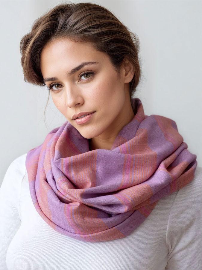 orchid stripes scarfe pareo from Get Dressed Collective on model