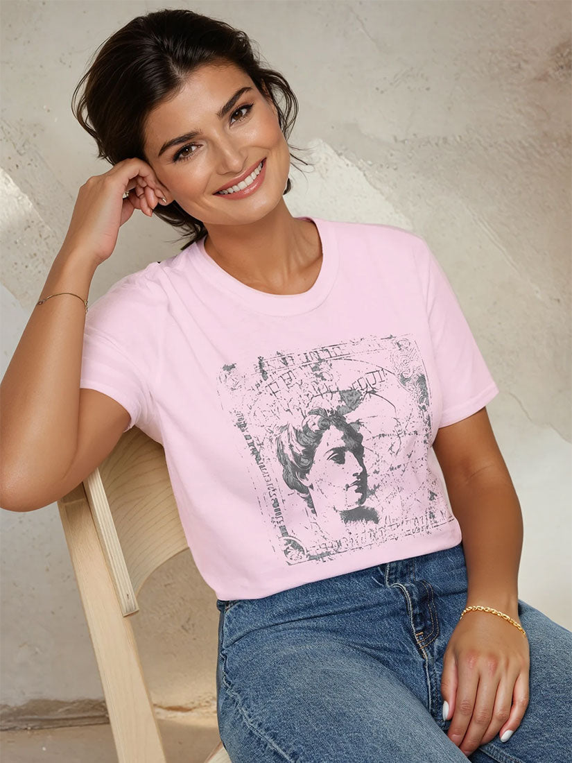 silent muse graphic tee Get Dressed Collective on black hair model