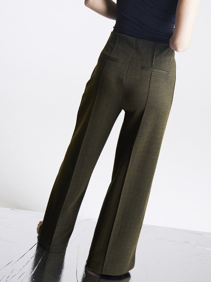KATE Jacquard Harringbone Wide Leg Pant