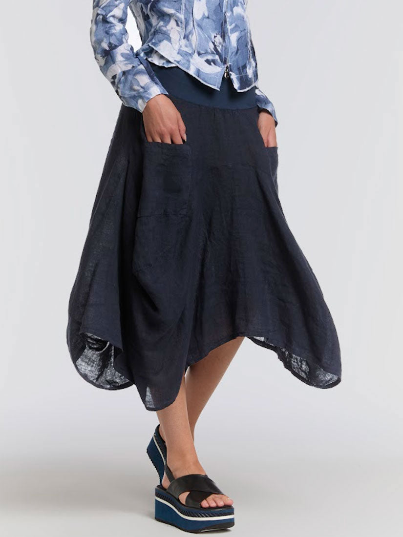 inizio 1145 magic 2 pocket skirt navy with print jacket