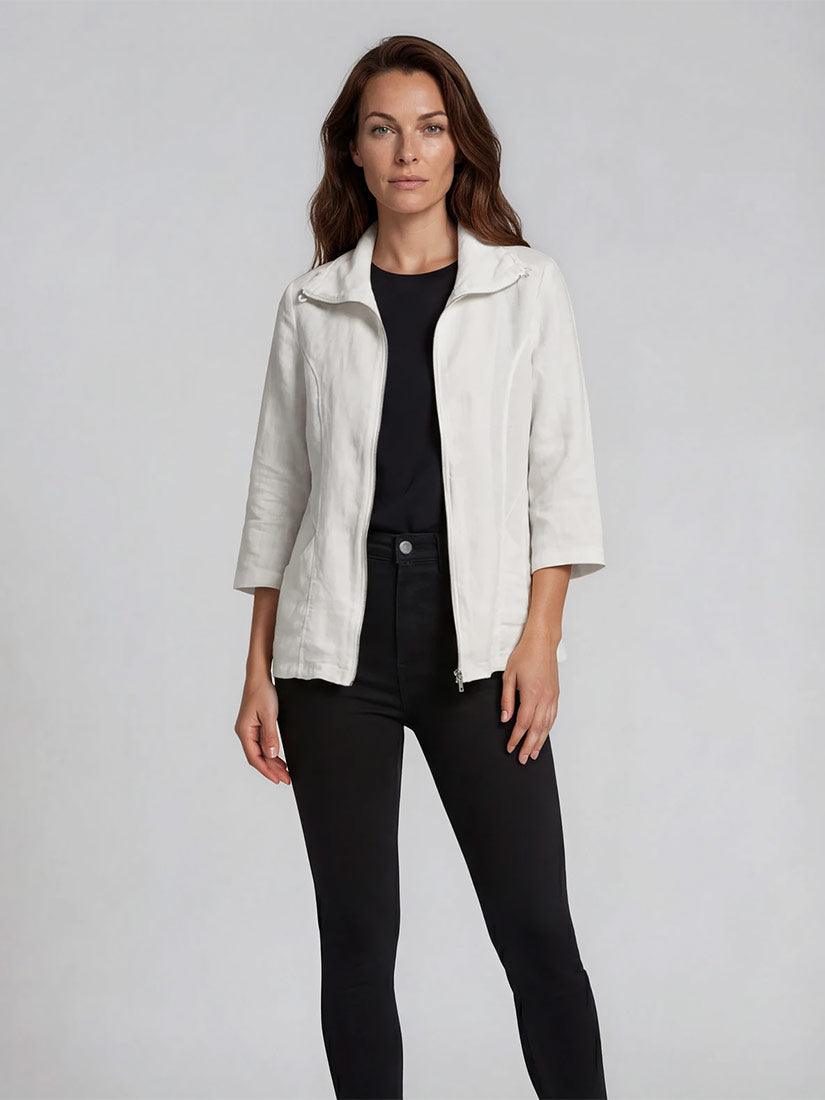 SIMONE Zip Linen Jacket