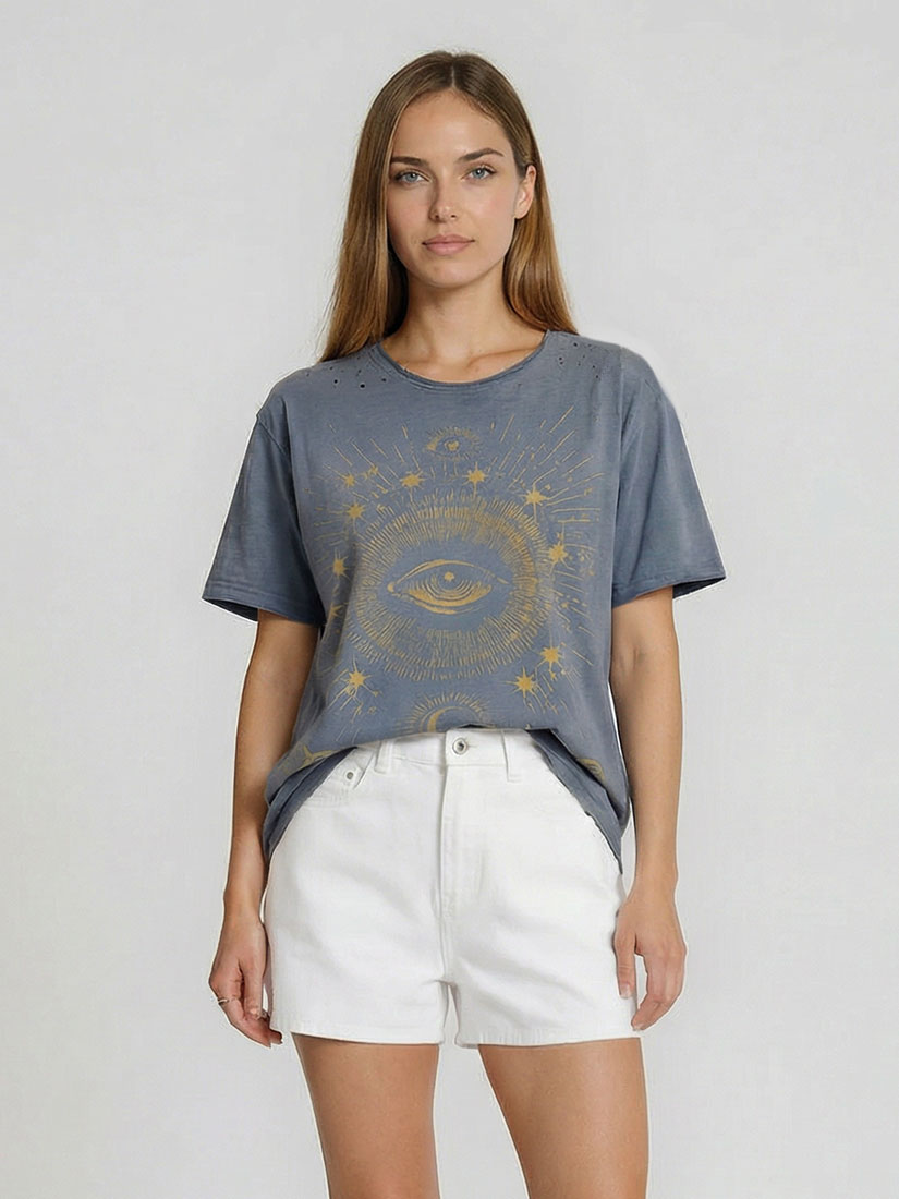 jaded gypsy evil eye moon dance tee blue
