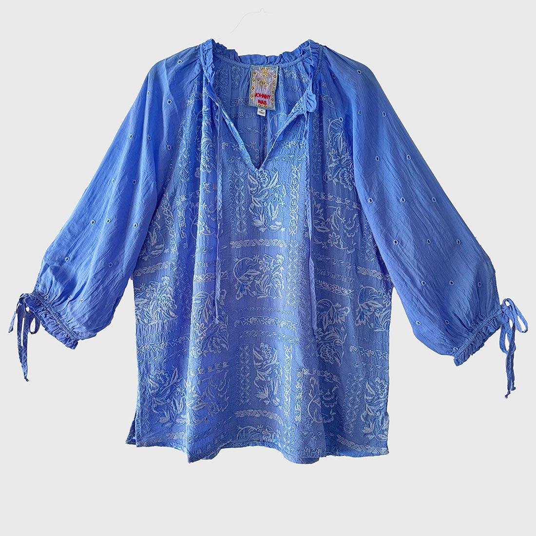 johnny was yiprianne blouse in baja blue