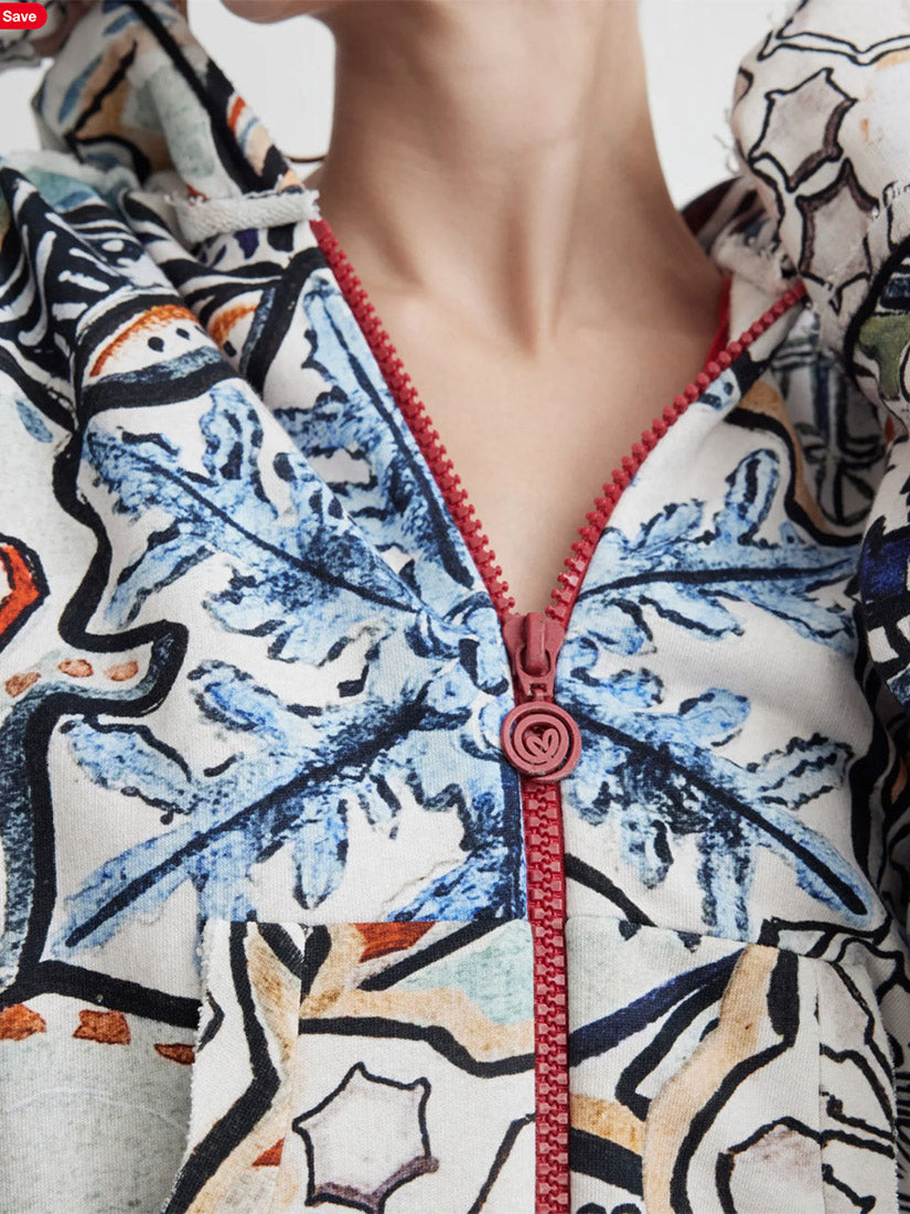 lady faith goddess of luck hoodie close up pattern