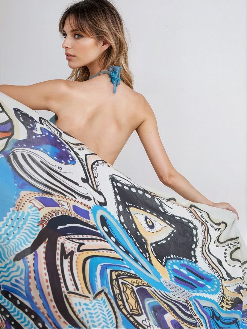 goddess of protection print pareo scarf Lady Faith Art