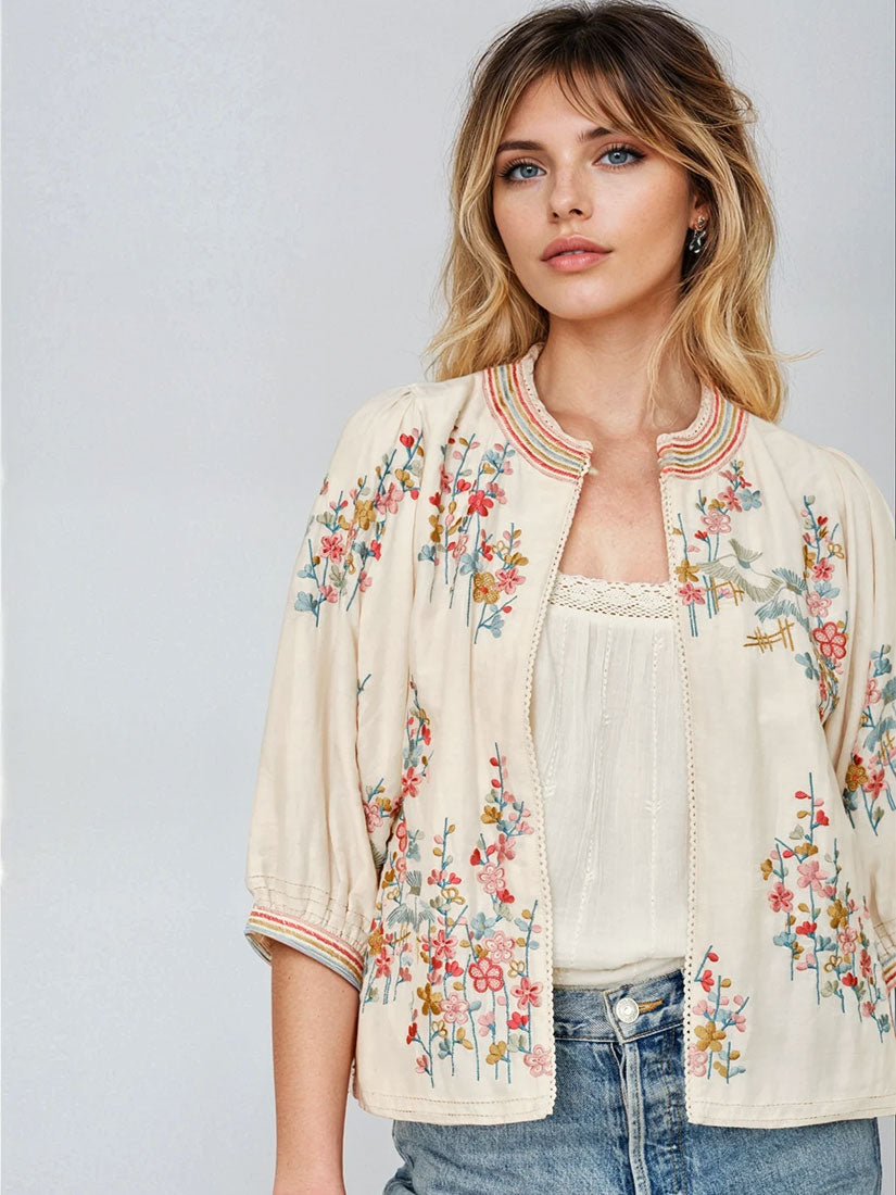 emi embroidered jacket ecru from M.A.B.E