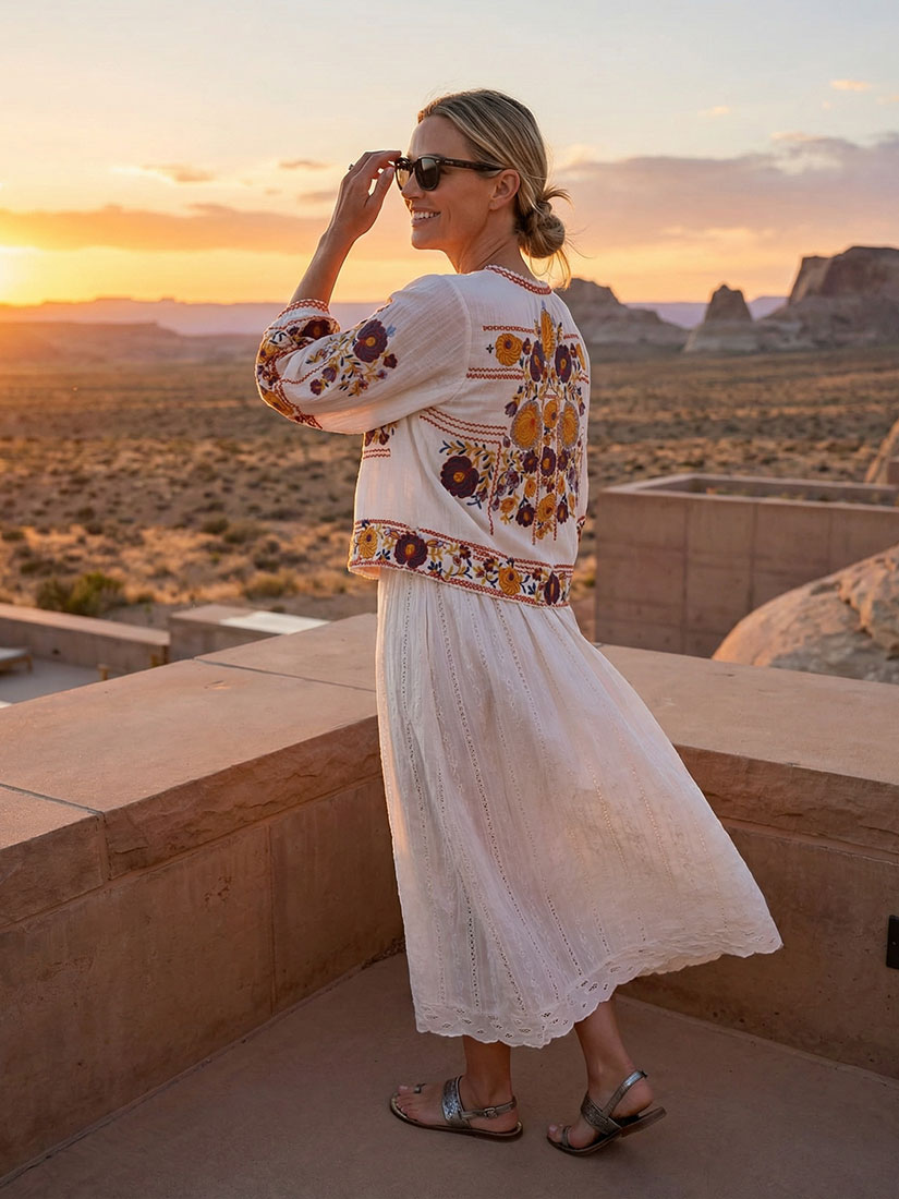 GRETA Embroidered Jacket Sunset