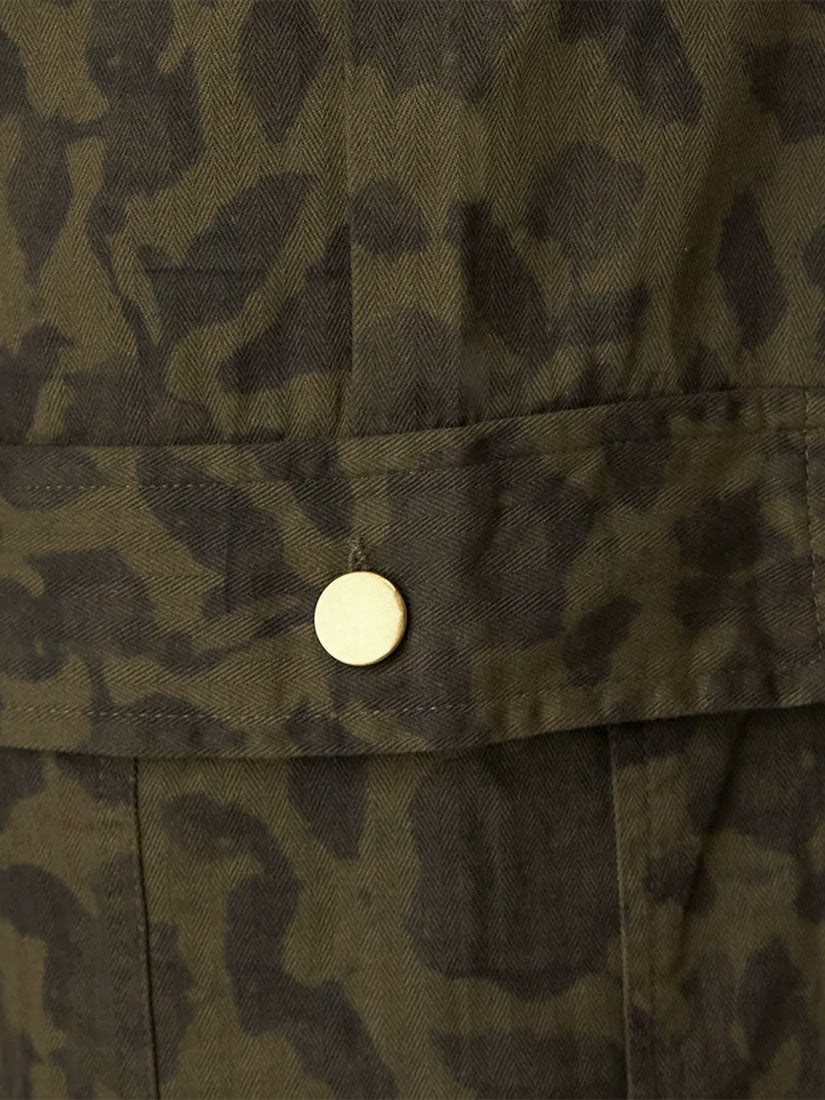 floral camo pant detail in green and grey