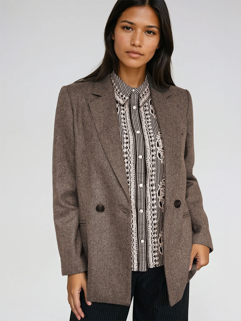 maison hotel jackie blazer Bois de Boulogne on black hair model