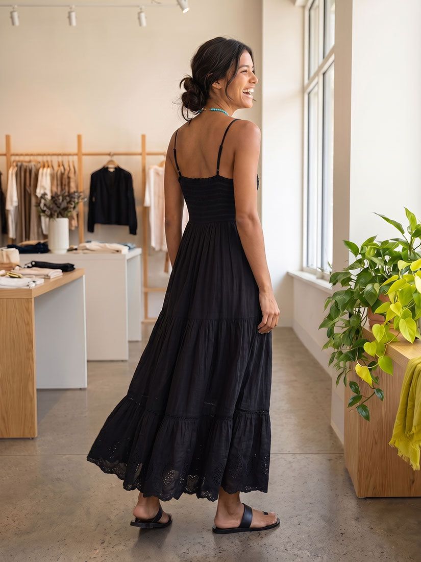 LUCILLE Embroidered Maxi Dress